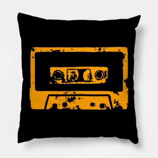 Orange Cassette Tape Pillow