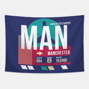 Manchester, England (MAN) Airport Code Baggage Tag E Tapestry