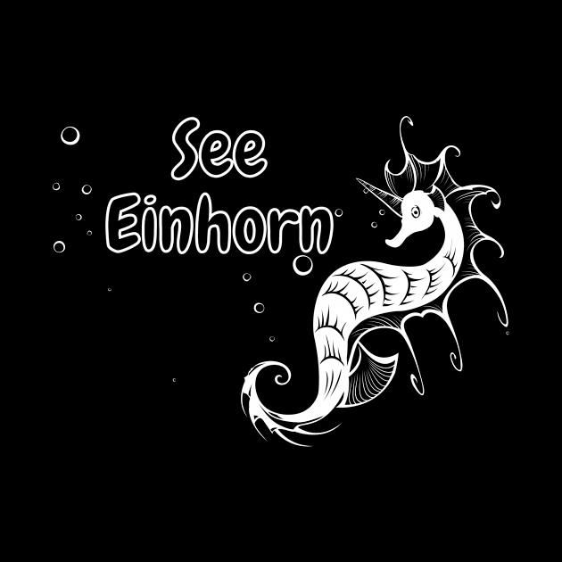 See Einhorn Comic Line Art Spaß Seepferdchen Tier by Maggini Art