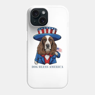 English Springer Spaniel Dog Bless America Phone Case