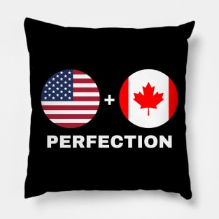 Canadian Plus American Perfection Mix Heritage Flag Gift Pillow