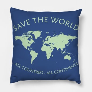 Save The World Map Of The World Pillow