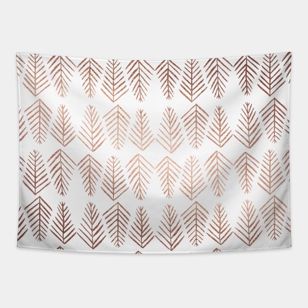 Pine trees pattern  - copper Tapestry by wackapacka