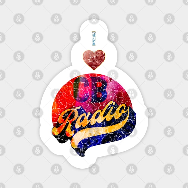 I Love CB HAM Radio Vintage Heart Design Magnet by ScienceNStuffStudio