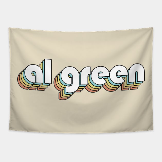 Al Green Retro Rainbow Typography Faded Style Tapestry by Paxnotods