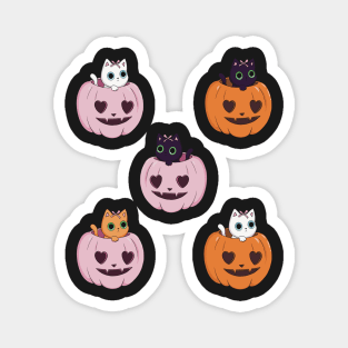 Pack pumpkin cat heart halloween coquette dollette pink orange Magnet