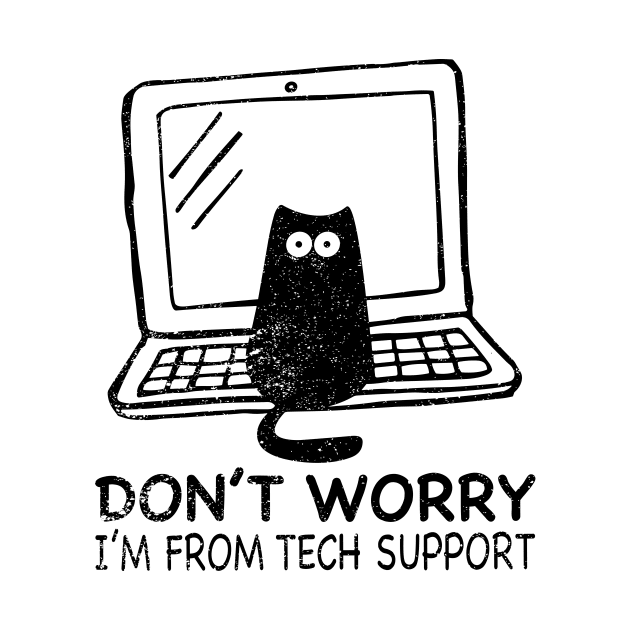 Don't Worry I'm From Tech Support Funny Cat by ChrifBouglas