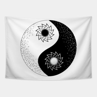 Floral Ying And Yang Art | Spirituality Tapestry