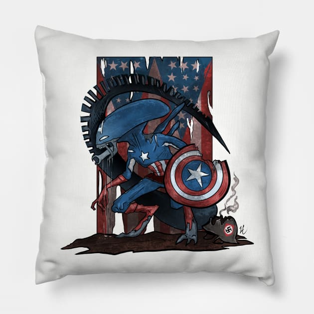 CaptainXenamerica Pillow by lauracooper