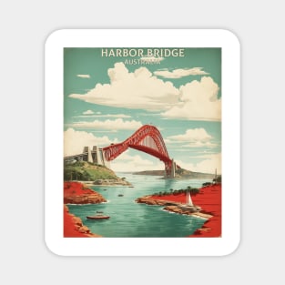 Harbor Bridge Australia Vintage Travel Poster Tourism Magnet