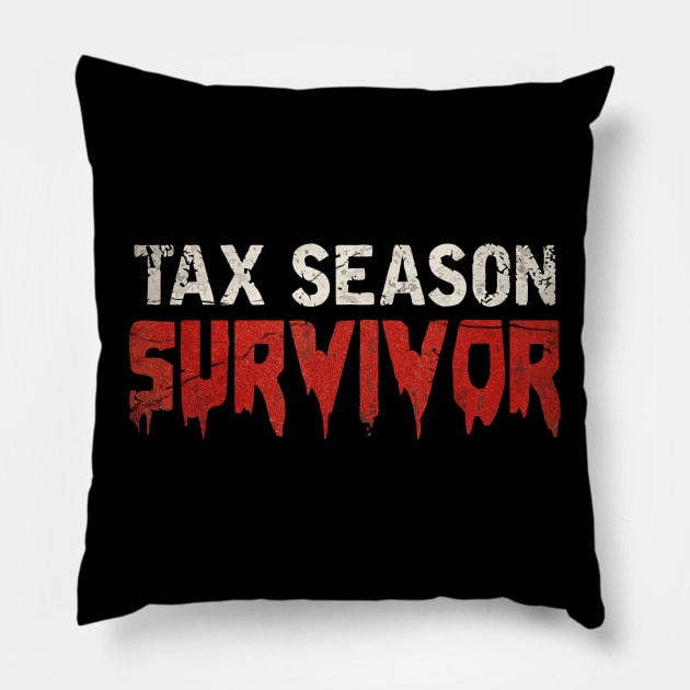 tax season survivor retro Pillow by Doxie Greeting