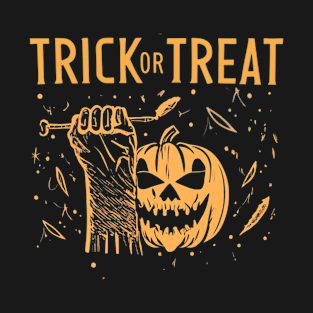 Trick or Treat Halloween Scary Pumpkin T-Shirt