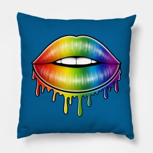 Rainbow lips Pillow