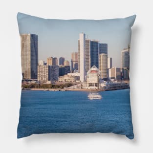 SCENERY 37 - Daylight City Coast Skyline Architecture Pillow