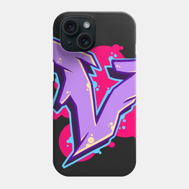 Letter V  - Graffiti Street Art Style Phone Case by CreativeOpus