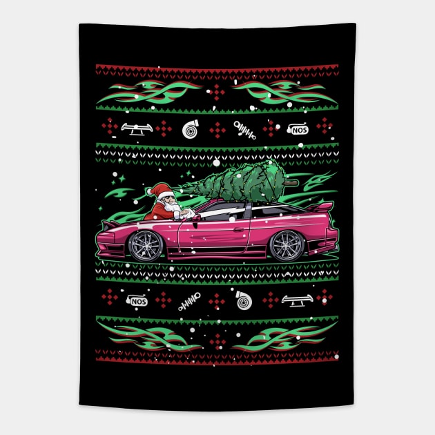 Christmas Ugly Nissan Silvia S13! Best Car Guy Gift! SChassis! Tapestry by racingfactory