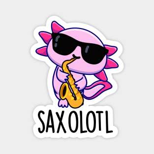 Sax-olotl Funny Saxophone Puns Magnet