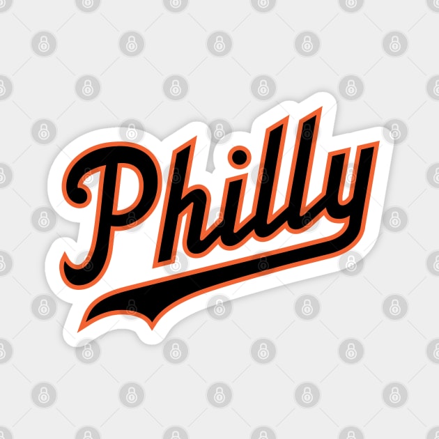 Philly Script - White/Black Magnet by KFig21