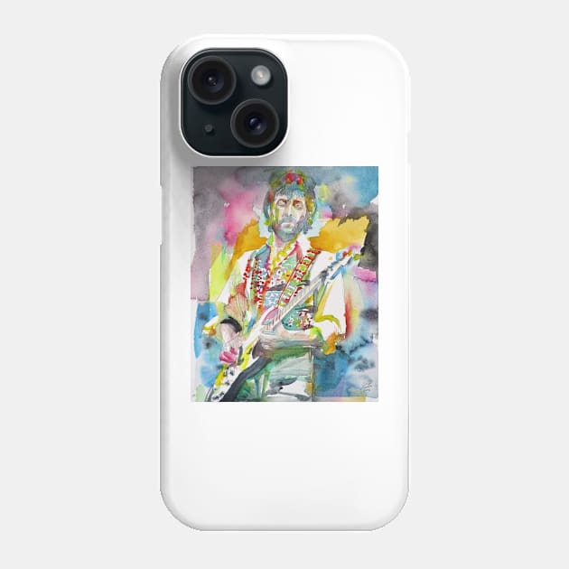 ERIC CLAPTON watercolor portrait .2 Phone Case by lautir