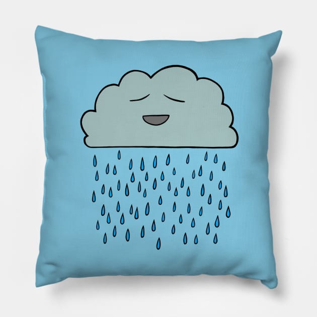 Relieved Rain Cloud Pillow by designwrites