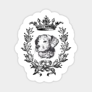 Vintage Royal Dog with crown - dogs pets Magnet