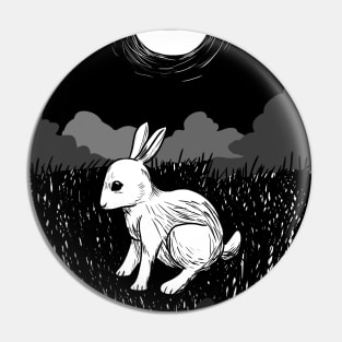 Black and White Rabbit Pin