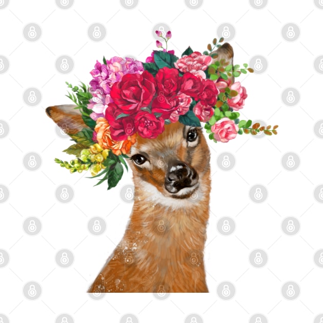 Flower Crown Baby Deer by bignosework