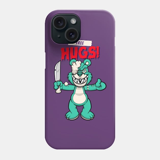 Cute Retro "Free Hugs" Evil Teddy Bear Phone Case by TOXiK TWINS