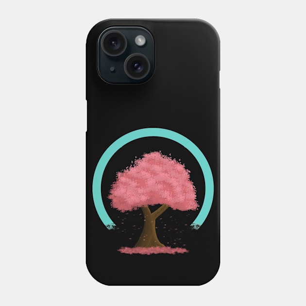 Simple Cherry Blossom Tree With Falling Leaves Version 3 Phone Case by DotNeko