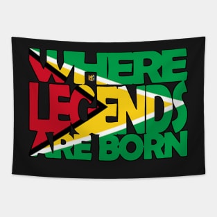 Guyana Flag - Where Legends Are Born - Guyanese - Soca Mode Tapestry