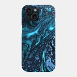 Teal and Powder Blue Abstract Art Phone Case