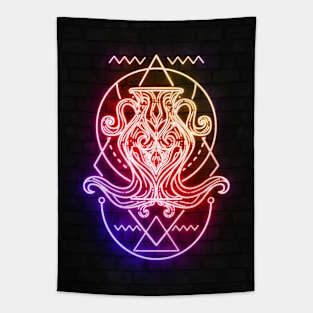 Aquarius neon sign Tapestry