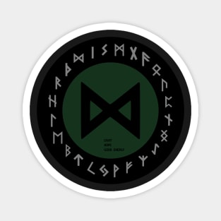 Green Dagaz Elder Futhark  | Viking Rune Symbol Magnet