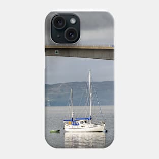 Yacht moored at Kyleakin, Isle of Skye Phone Case