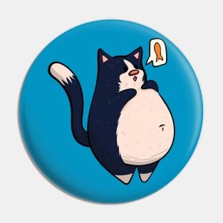 Black and White Chonky Cat Pin