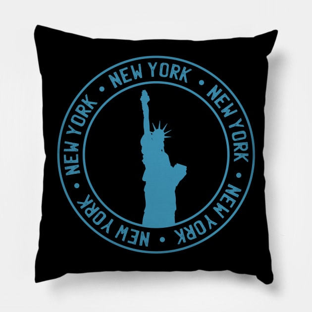 New York Passport Style Stamp Pillow by madeinchorley