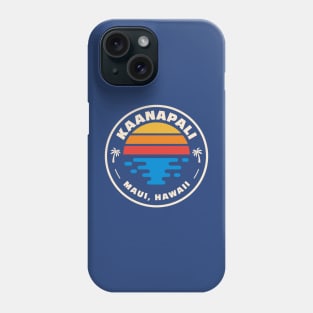 Retro Kaanapali Beach Maui Hawaii Vintage Beach Surf Emblem Phone Case