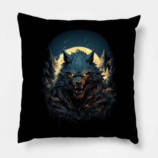 Werewolf in the Forest Pillow