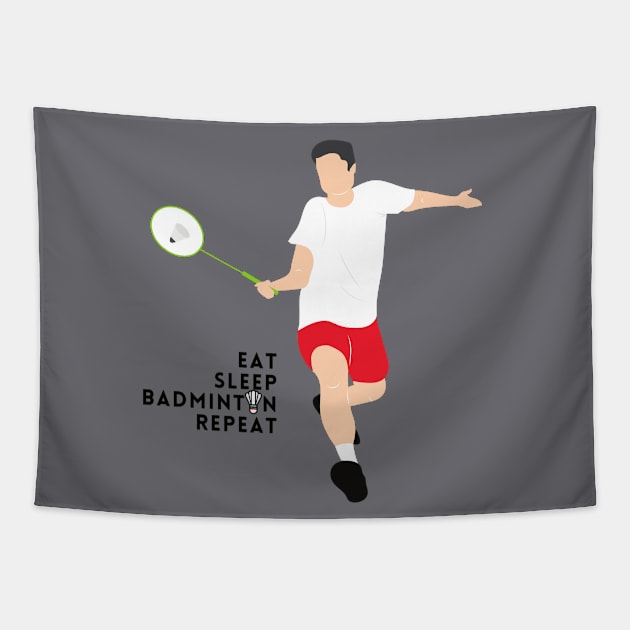 eat sleep badminton repeat Tapestry by TheParallelX