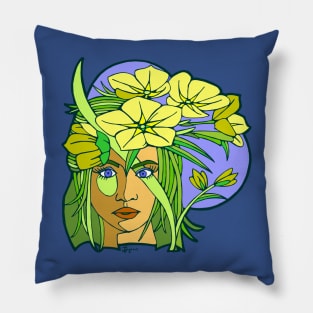 Yellow and Green Flower Girl Pillow