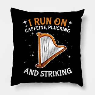 Harp Player Musician Run On Caffeine Plucking And Striking Pillow