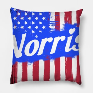 American Flag Norris Family Gift T-shirt For Men Women, Surname Last Name Pillow