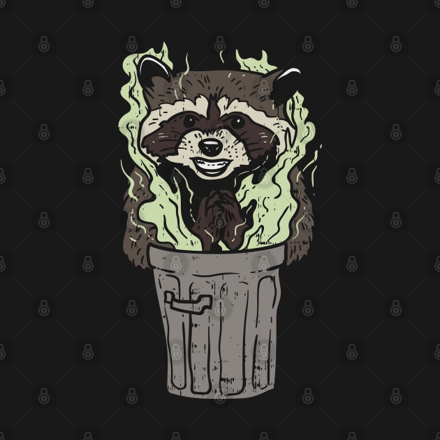 Raccoon Tshirt Live Fast Eat Trash by gdimido