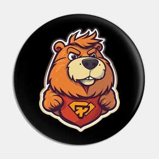 Super hero capybara cartoon illustration Pin