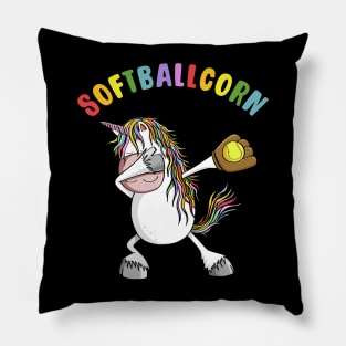 Softballcorn Dabbing Unicorn Softball Player Pillow