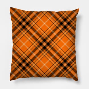 Halloween Orange Tartan Rotated Pillow