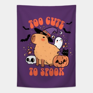 Too cute to spook a cute capybara ready for halloween Tapestry