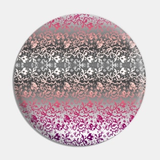 Pink and Gray Floral Pattern Pin