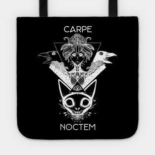 Carpe Noctem Witch & Crows Illustration, Seize The Night Tote