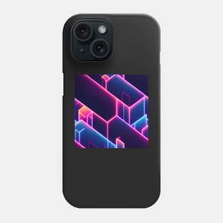 Cyberpunk pattern laser neon geometric colorfull lights futuristic electronic Phone Case